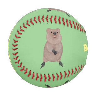 Happy smiling cute quokka cartoon design baseball