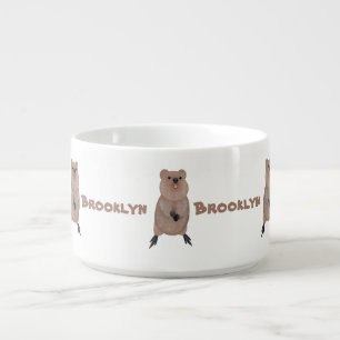 Happy smiling cute quokka cartoon design bowl