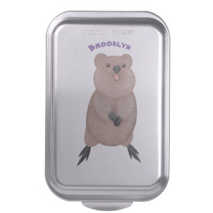 Happy smiling cute quokka cartoon design cake pan
