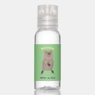 Happy smiling cute quokka cartoon design hand sanitizer