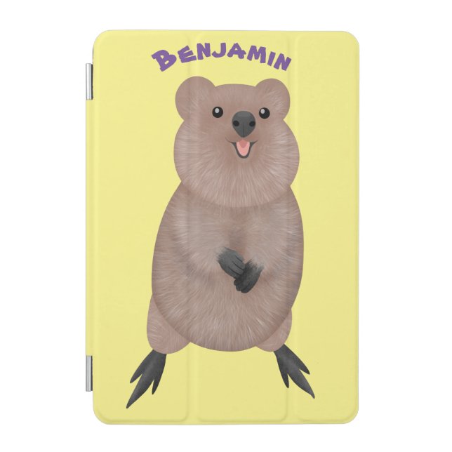 Happy smiling cute quokka cartoon design iPad mini cover (Front)