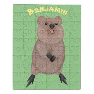 Happy smiling cute quokka cartoon design jigsaw puzzle