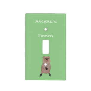 Happy smiling cute quokka cartoon design  light switch cover