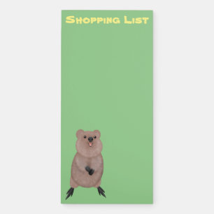 Happy smiling cute quokka cartoon design magnetic notepad