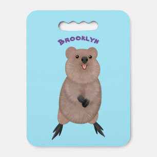 Happy smiling cute quokka cartoon design seat cushion