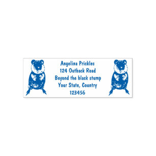 Happy smiling cute quokka cartoon design self-inking stamp
