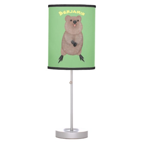 Happy smiling cute quokka cartoon design table lamp