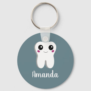 Happy Smiling Dental Tooth Cute Keychain