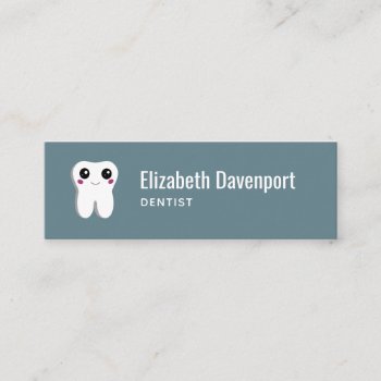 Happy Smiling Dental Tooth Cute Mini Business Card by Mirribug at Zazzle