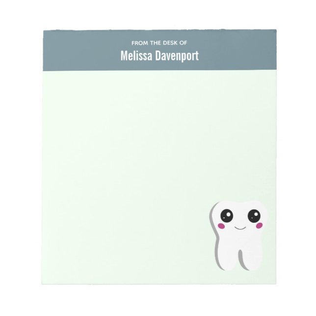 Happy Smiling Dental Tooth Cute Notepad (Front)