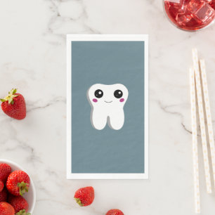 Happy Smiling Dental Tooth Cute Paper Guest Towels