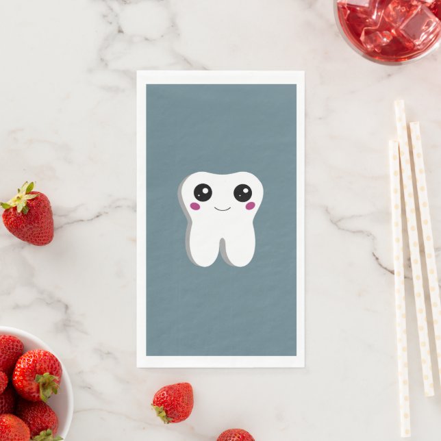 Happy Smiling Dental Tooth Cute Paper Guest Towels (Insitu)