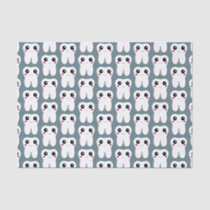 Happy Smiling Dental Tooth Cute Patterned Tissue Paper