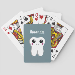 Happy Smiling Dental Tooth Cute Poker Cards
