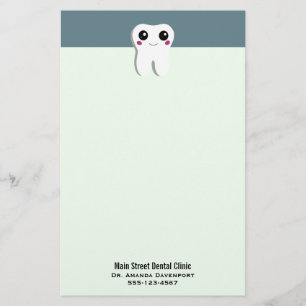 Happy Smiling Dental Tooth Cute Stationery