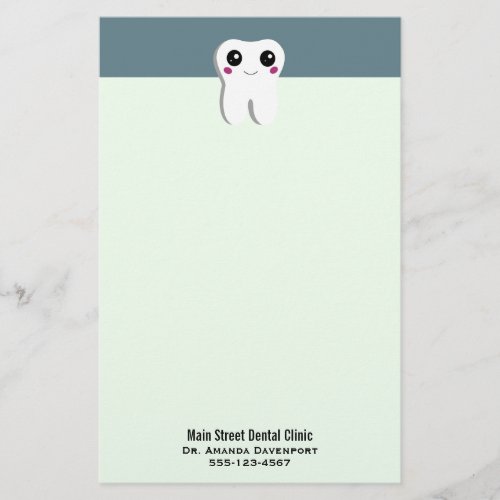 Happy Smiling Dental Tooth Cute Stationery