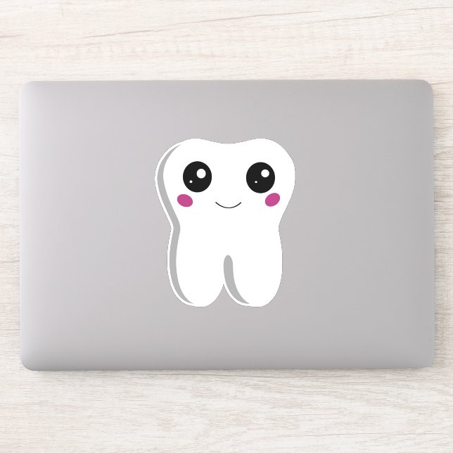  Happy Smiling Dental Tooth Cute Sticker (Computer)