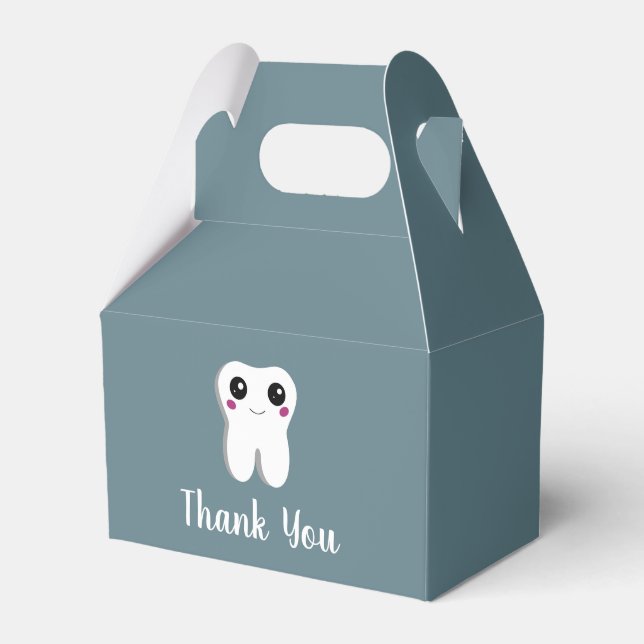  Happy Smiling Dental Tooth Cute Thank You Favor Boxes (Front Side)