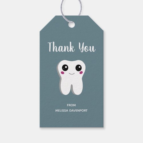 Happy Smiling Dental Tooth Cute Thank You Gift Tags