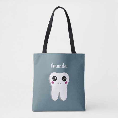 Happy Smiling Dental Tooth Cute Tote Bag
