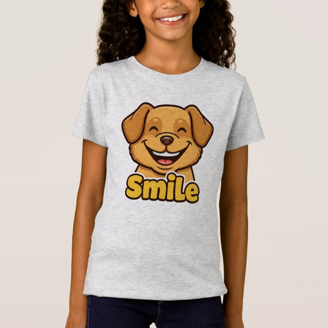 Happy Smiling Dog T-Shirt (Front)