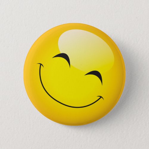 Happy Smiling Emoji Face Cute Cartoon Character Pinback Button