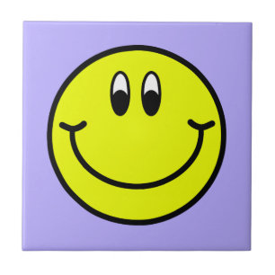 Happy Smiling Face Emoji Ceramic Photo Tile