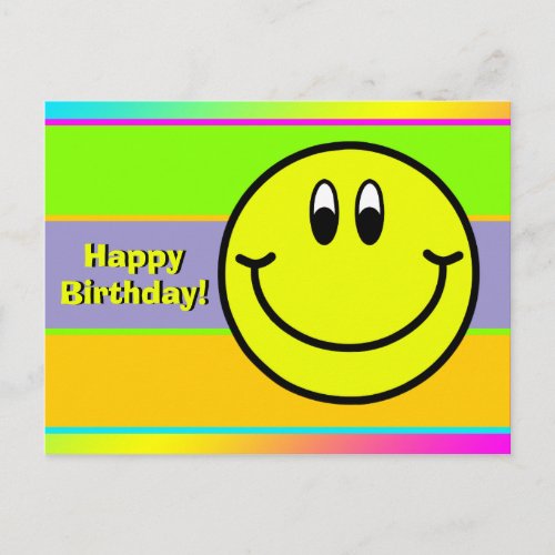 Happy Smiling Face Emoji Happy Birthday Postcard