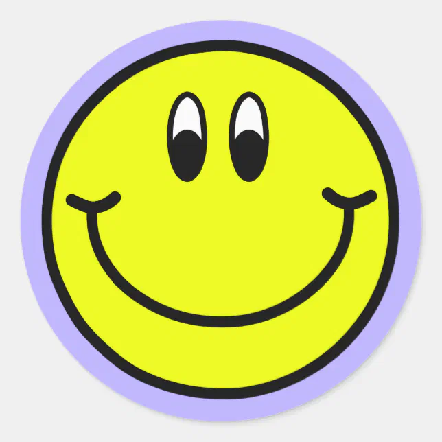 Happy Smiling Face Emoji Round Sticker | Zazzle