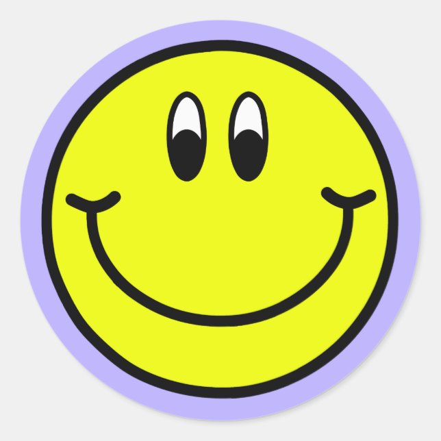 Happy Smiling Face Emoji Round Sticker (Front)