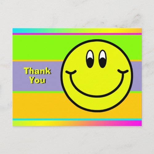 Happy Smiling Face Emoji Thank You Postcard