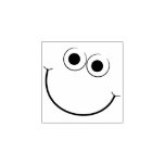 [ Thumbnail: Happy Smiling Face Rubber Stamp ]