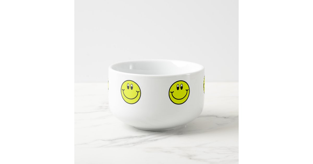 Happy Smiling Faces Emoji Soup Mug or Cereal Bowl Zazzle