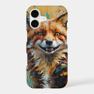 Happy Smiling Fox -paint splatter iPhone 17 Case