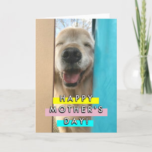 Happy Smiling Golden Retriever Dog Mother's Day Card