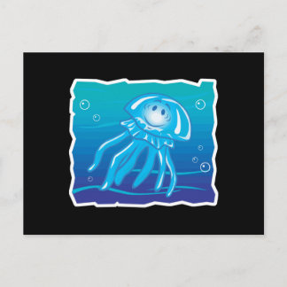 happy smiling jellyfish postcard