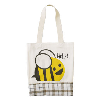 Happy Smiling Jolly Bee Zazzle HEART Tote Bag