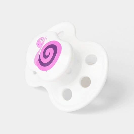 Happy Smiling Pink/Purple Snail Pacifier (Front Right)