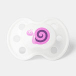 [ Thumbnail: Happy Smiling Pink/Purple Snail Pacifier ]
