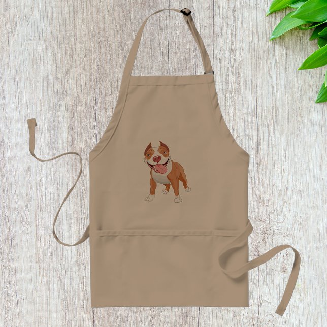 Happy Smiling Pit Bull Adult Apron (Creator Uploaded)