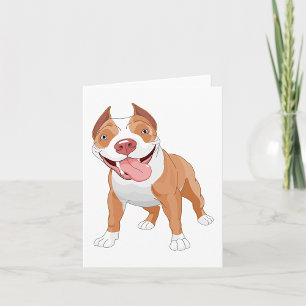 Happy Smiling Pit Bull Card