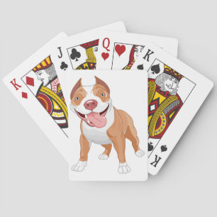 Happy Smiling Pit Bull Poker Cards