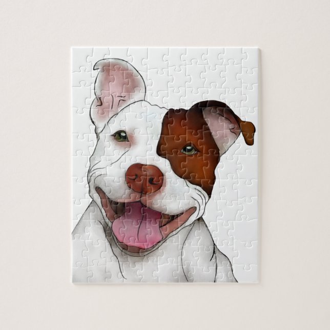 Happy Smiling Pitbull Jigsaw Puzzle (Vertical)
