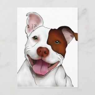 Happy Smiling Pitbull Postcard