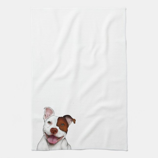 Happy Smiling Pitbull Towel (Vertical)