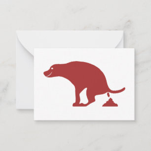 Happy Smiling Pooper Pooping Dog Note Card