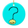 Happy Smiling Question Mark Emoji, Kids Art Ceramic Ornament