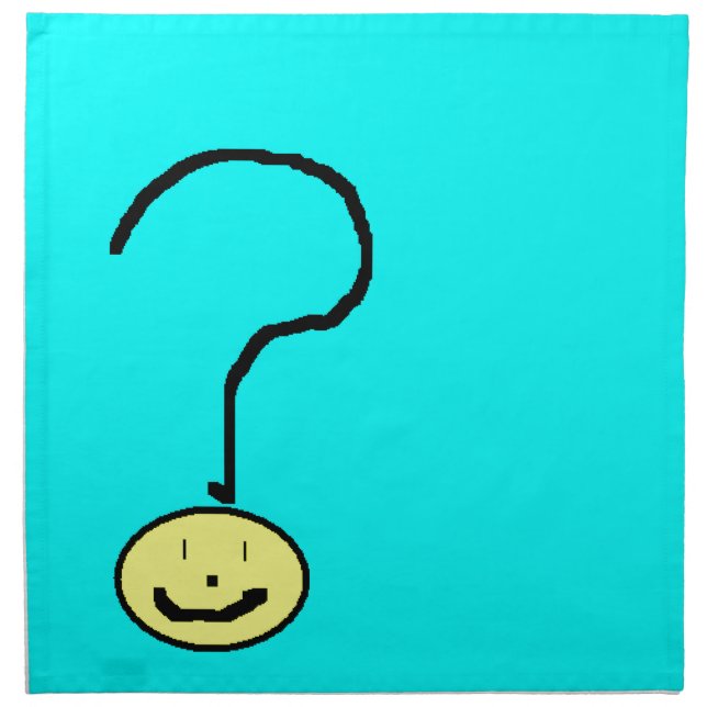 Happy Smiling Question Mark Emoji, Kids Art Cloth Napkin (Front)