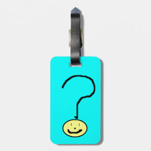 Happy Smiling Question Mark Emoji, Kids Art Luggage Tag