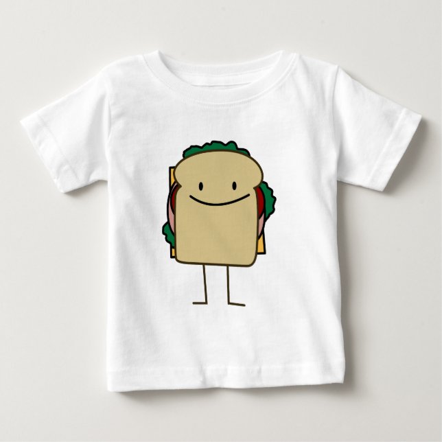Happy Smiling Sandwich - Classic Baby T-Shirt (Front)
